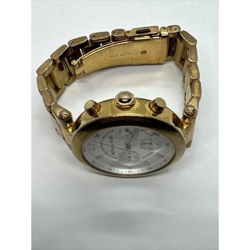 Michael Kors Parker MK5806 Women Rose Gold Steel Analog Dial Wrist Watch JNA871